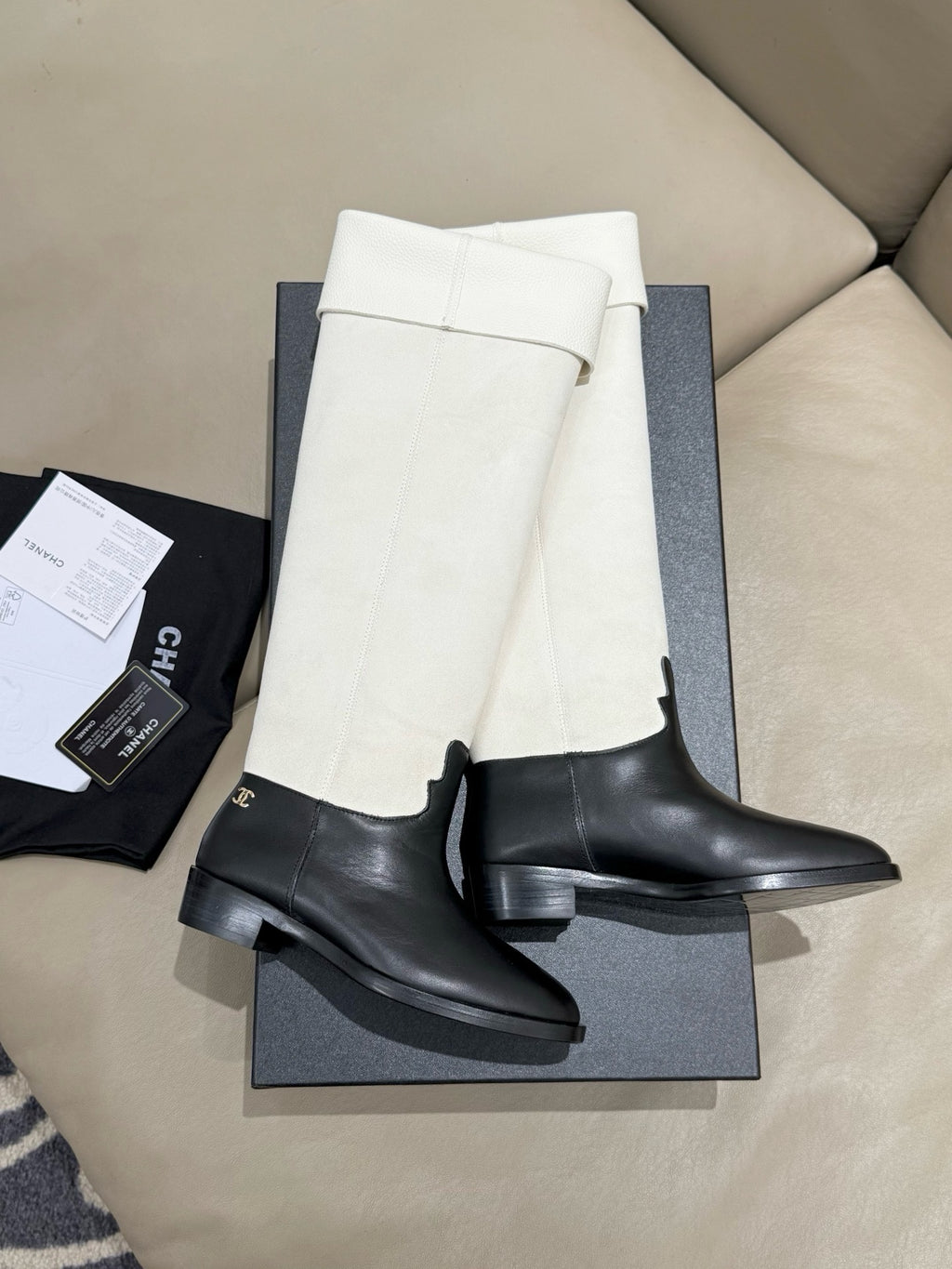 Chanel 2025/26 Süet Ve Dana Derisi Uzun Çizmeler