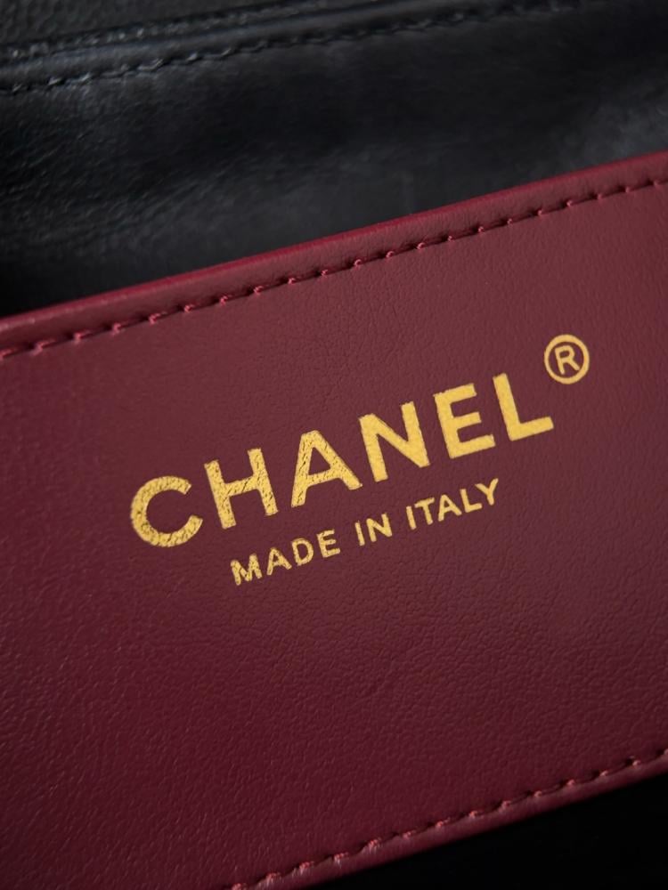 Chanel Preppy Coco Bowling Bag, Black Grained Caviar Leather, Brushed Gold Hardware