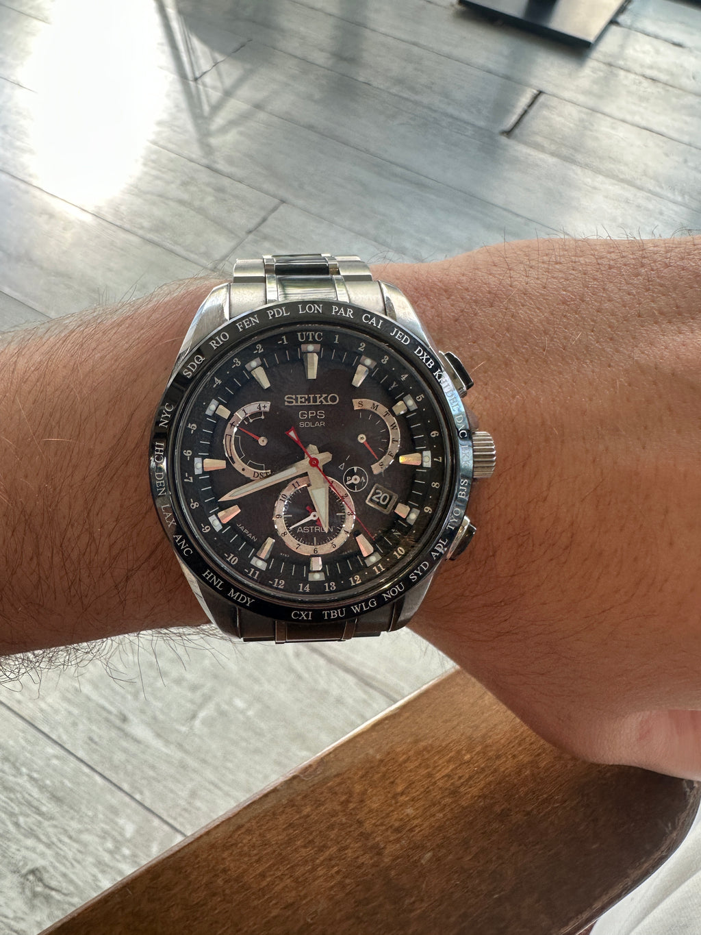 Seiko GPS Astron Solar Titanium Wristwatch