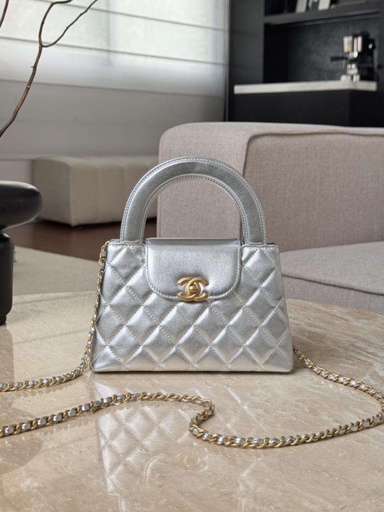 Chanel Kelly Shopping Bag Shiny Calfskin Leather and Gold Hardware Gold Tone