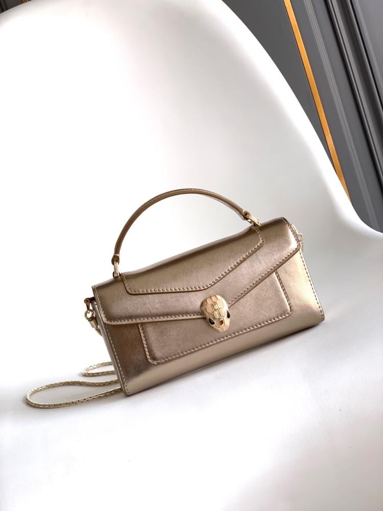 Bvlgari Serpenti Forever Shiny Leather Mini Bag – Gold 