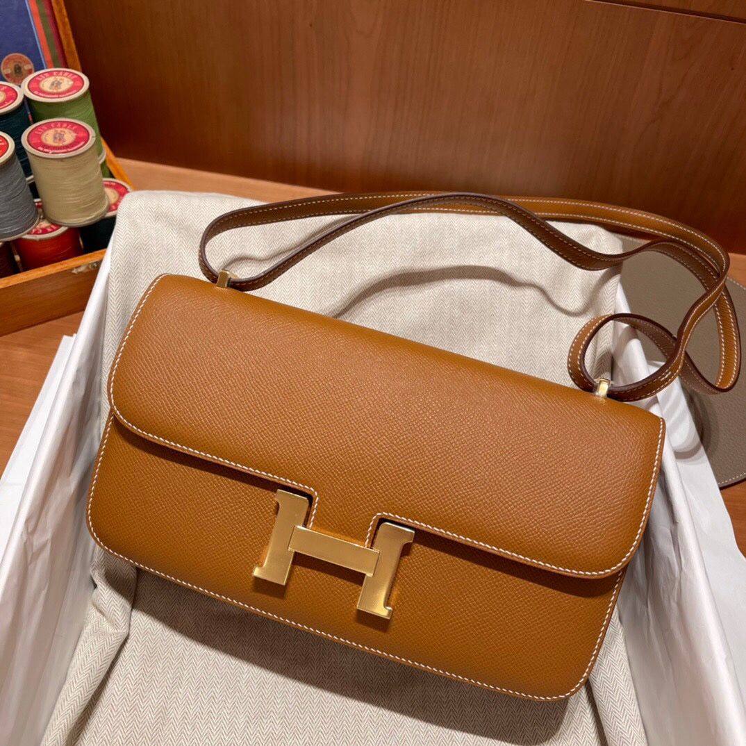 Hermès Constance Elan Gold Epsom Deri Çanta - Glimmer of Luxury