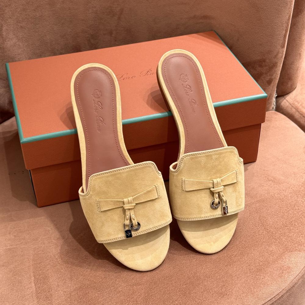 Loro Piana Summer Charms Ser Kadın Sandalet - Pamuklu Sünger Kek (20CR) - Glimmer of Luxury