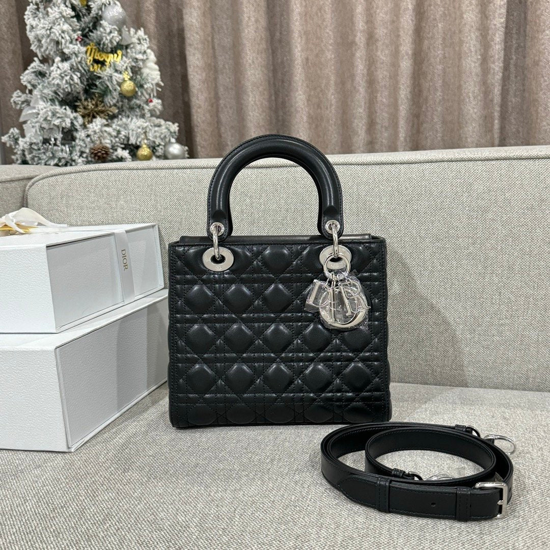 Lady Dior 24 Koyun Siyah Gümüş - Glimmer of Luxury