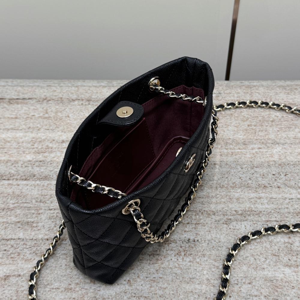 Chanel 25C Mini Zincirli Clutch Siyah Havyar LGHW - Glimmer of Luxury