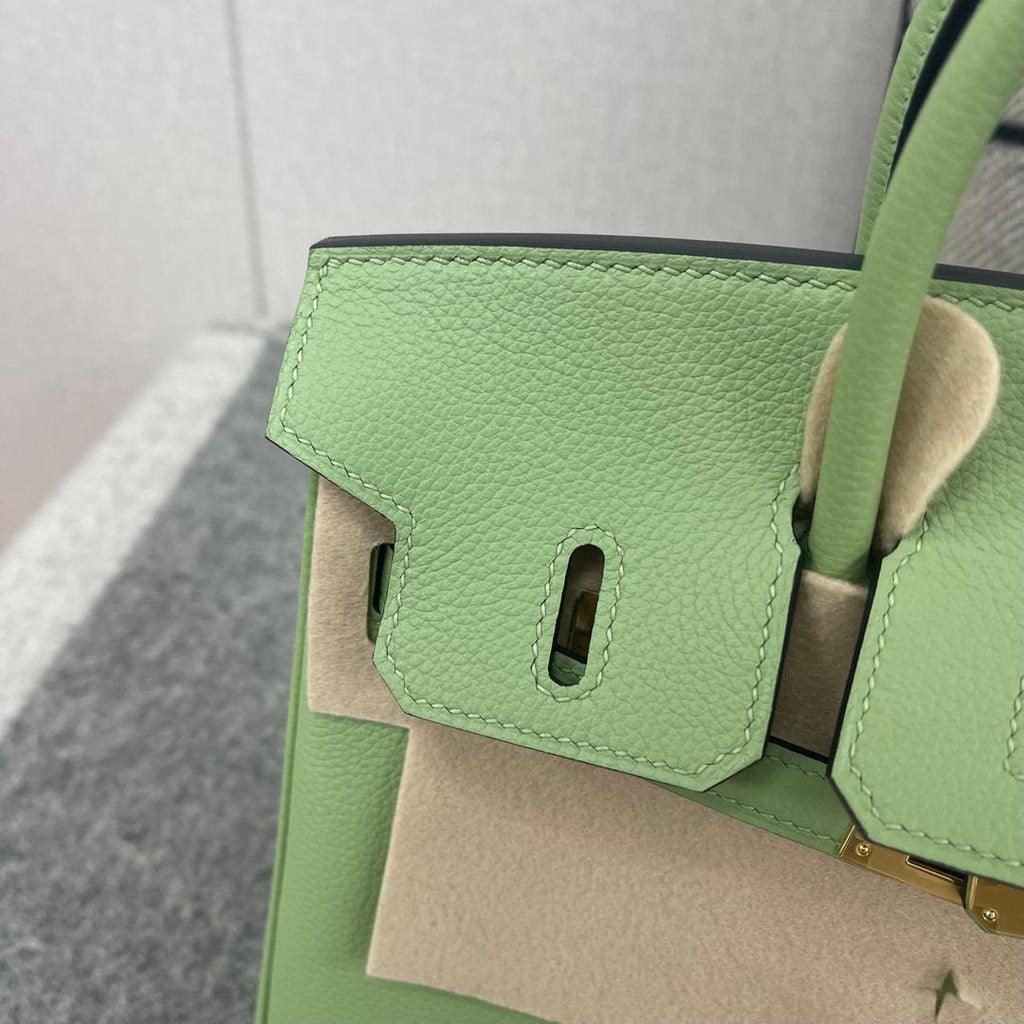 Hermès Birkin 25 Evercolor Deri Yeşil Kriket Altın Donanımlı (GHW) - Glimmer of Luxury