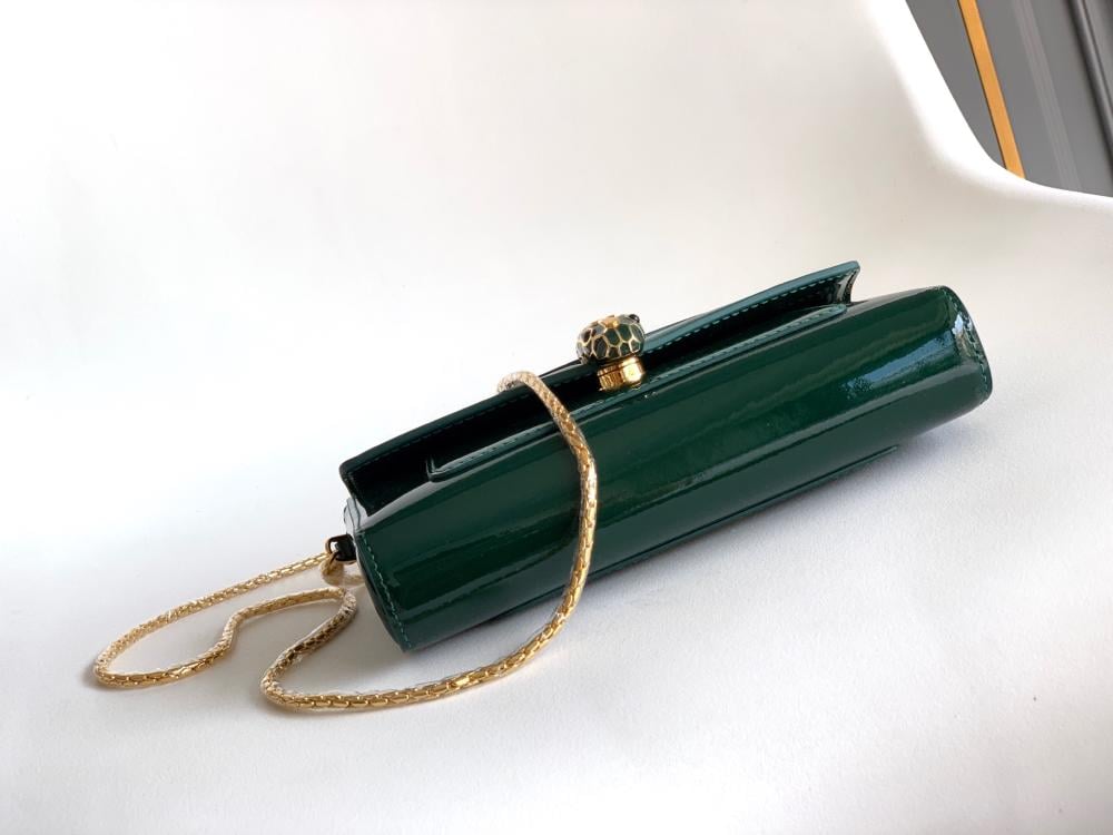 Bvlgari Serpenti Forever Glossy Leather Mini Bag – Emerald Green