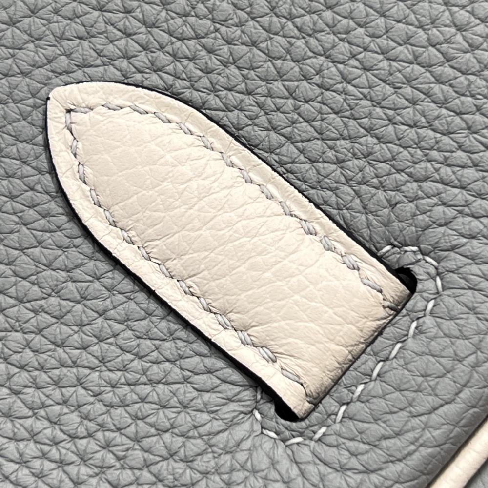 Hermès Birkin 30 Grey Seagull and White Togo