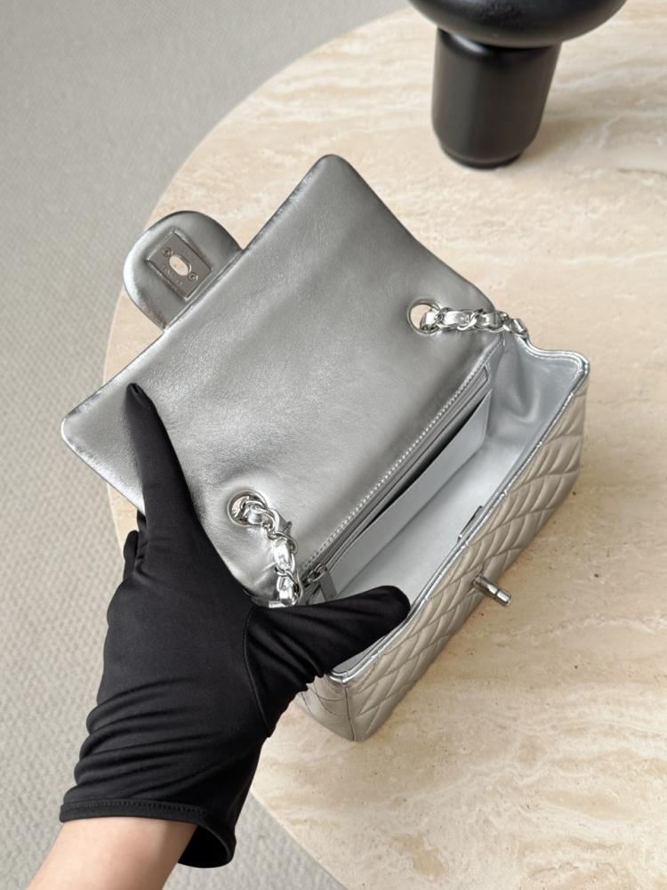 Chanel Metallic Silver CF20 — Mini Flap Bag 