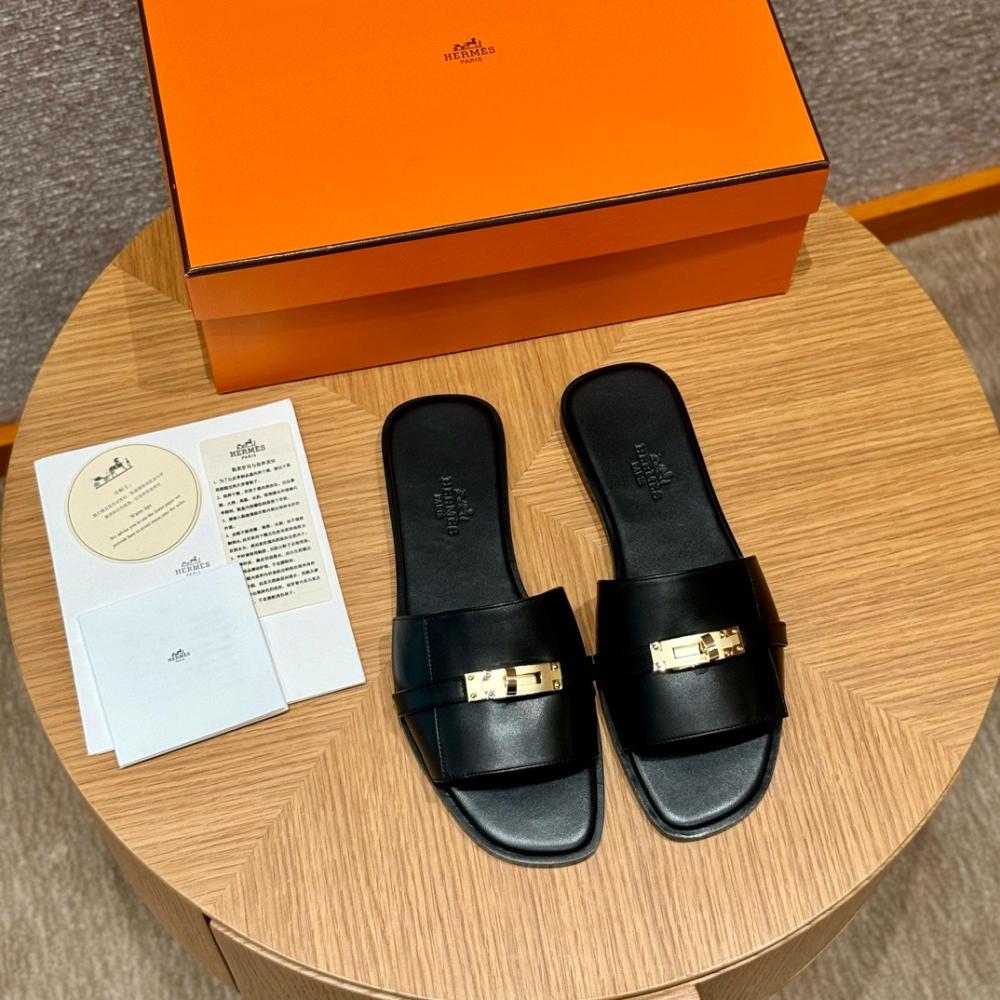 Hermès Oran Sandals Gray Argent