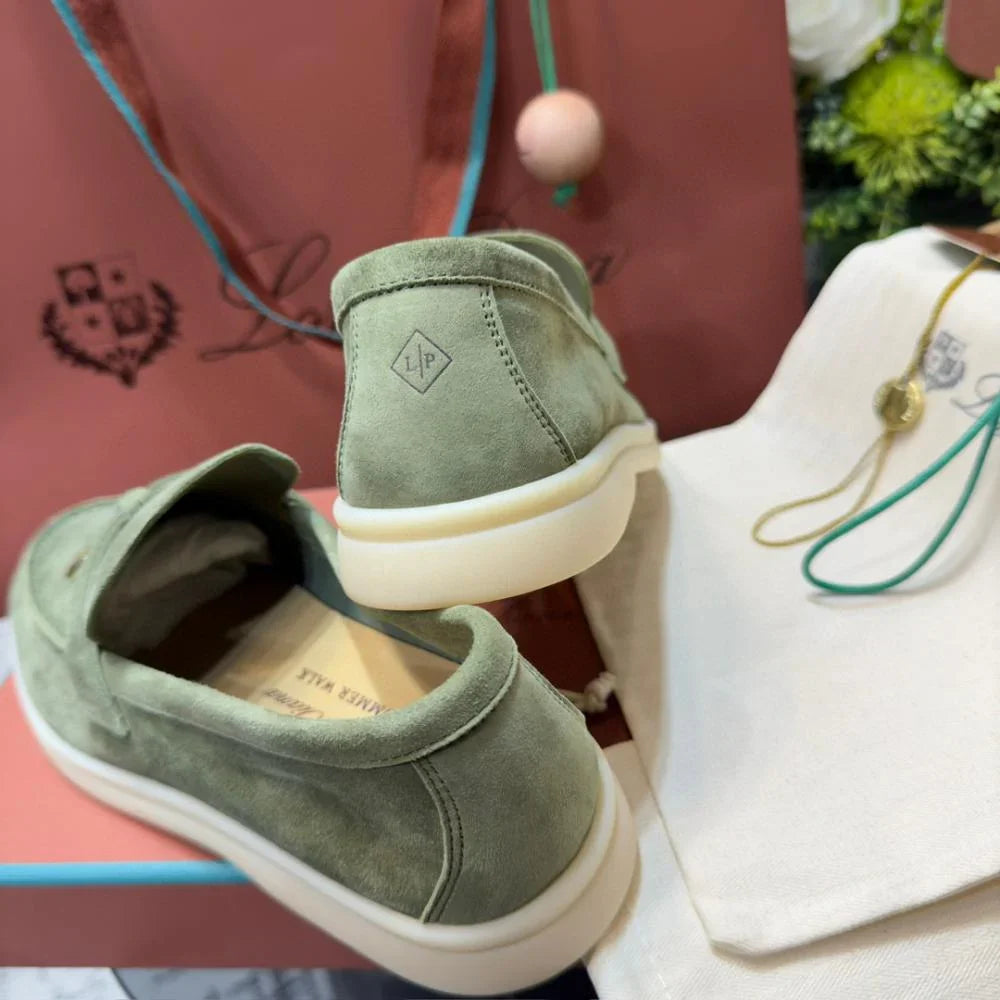 Loro Piana Yaz Büyüsü Yürüyüş Ayakkabısı - Yeşil Çay - Glimmer of Luxury