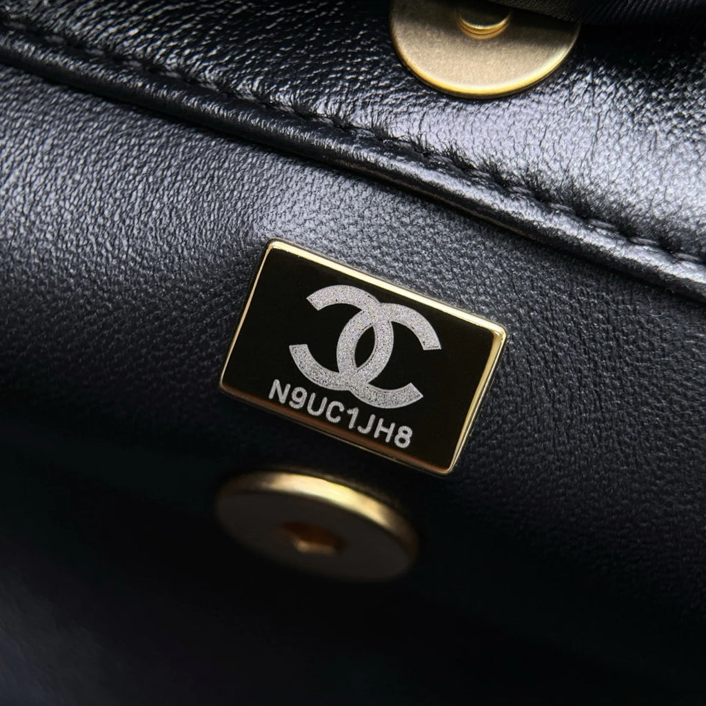 Erken İlkbahar Öğle Yemeği Kutusu Çantası Siyah Altın Donanım - Glimmer of Luxury
