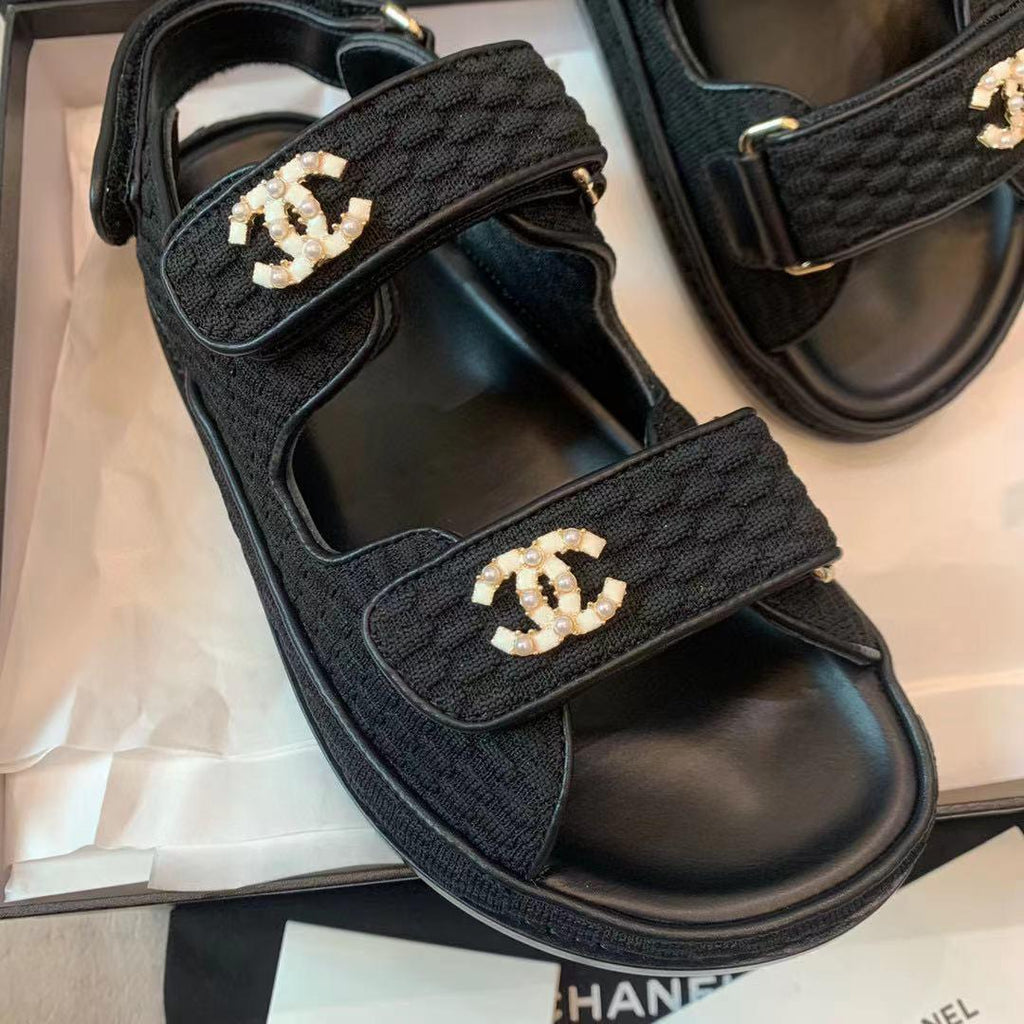 Chanel Siyah File ve Deri Dad Sandalet - Glimmer of Luxury