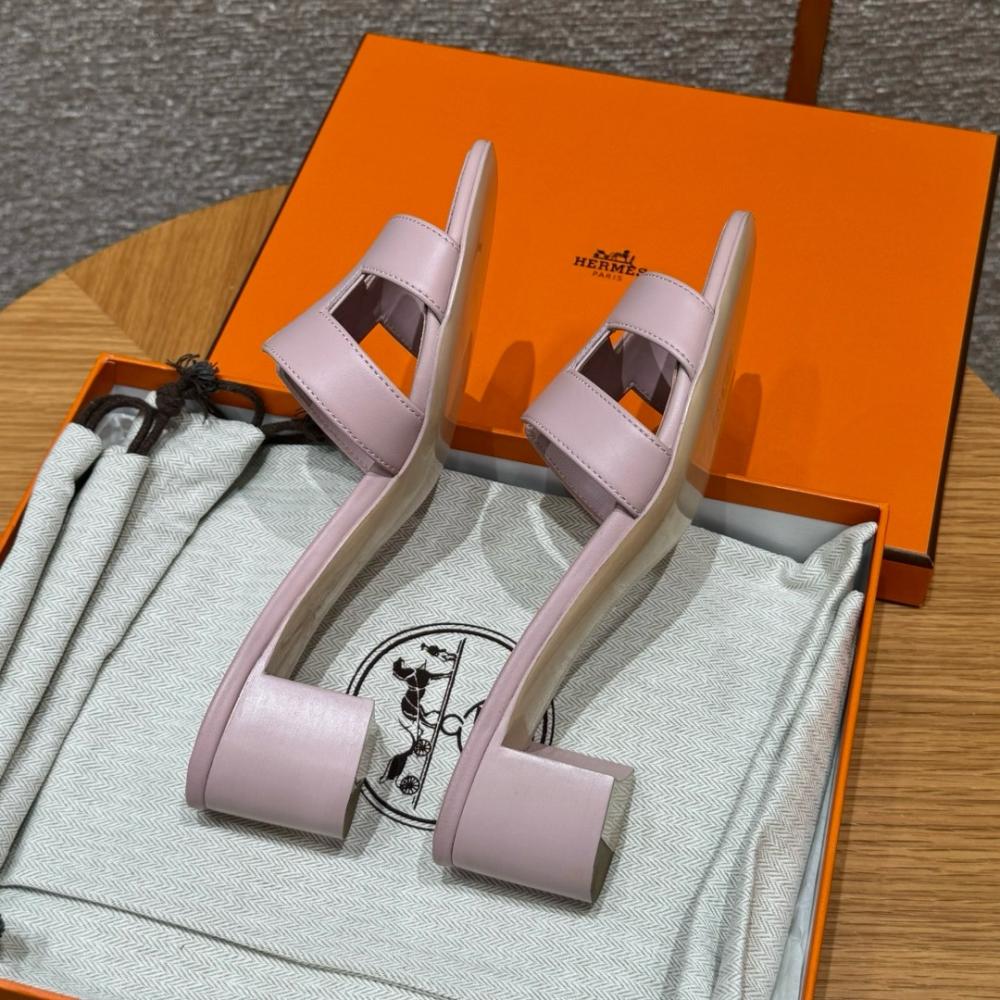 Hermès Oasis Sandals Black &amp; Argent Grey