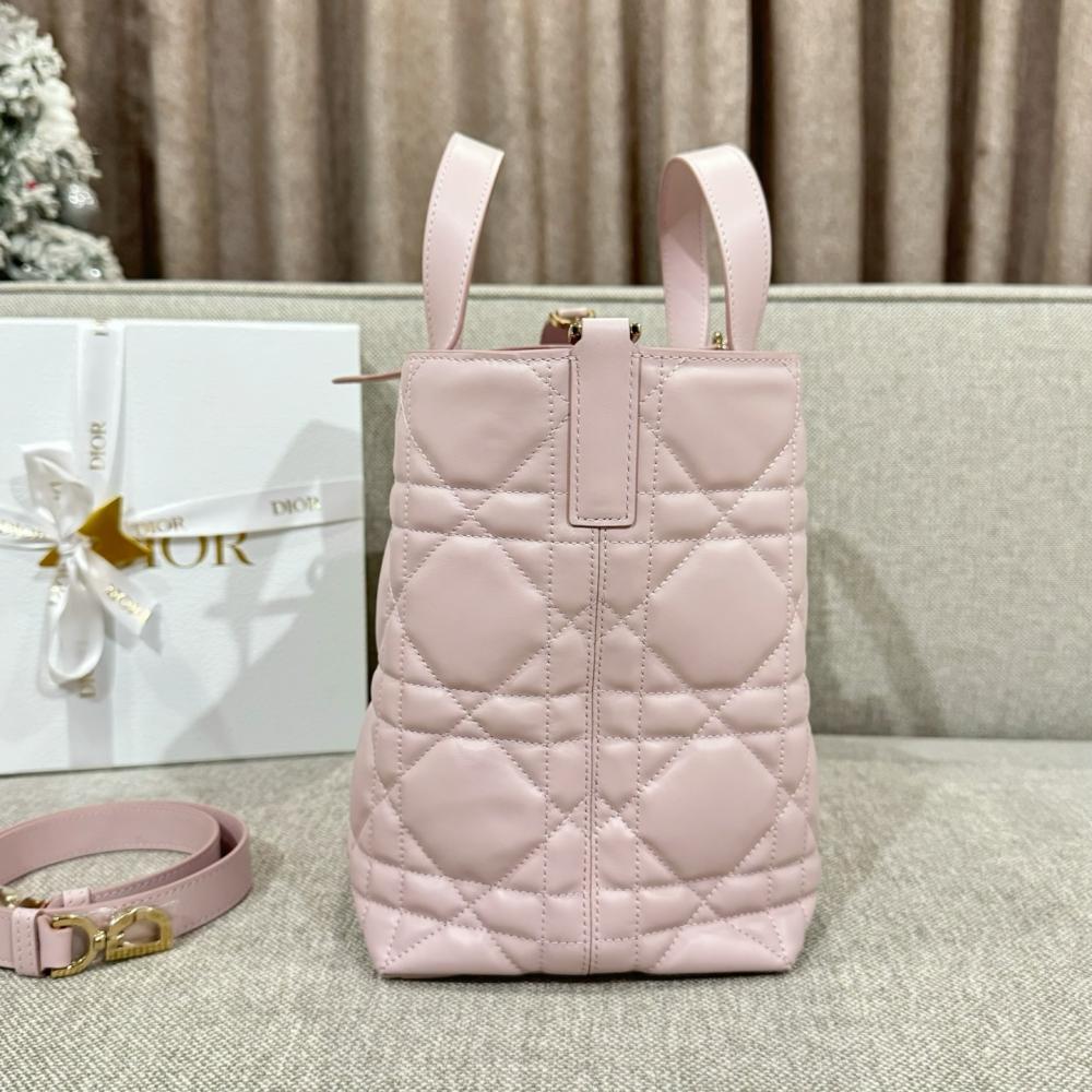 Orta Dior Toujours Dikey Tote Çanta Makrocannage Dana Derisi
