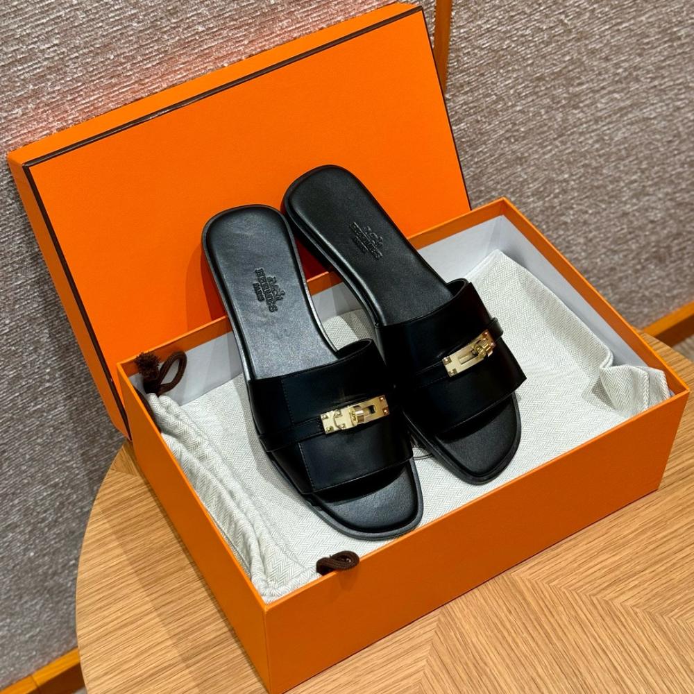 Hermès Oran Sandals Gray Argent