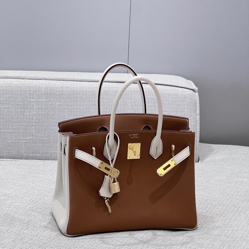 Hermès Birkin 30 Gold and Chalk Togo