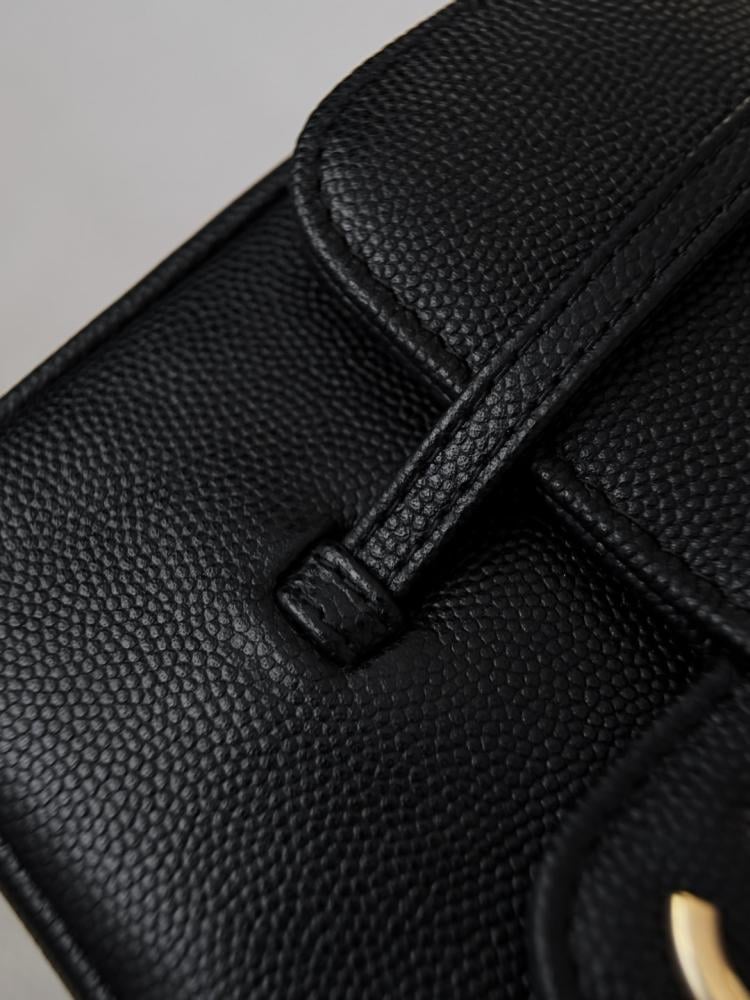 Chanel 26P Mini Shoulder Bag – Black Glossy Grained Calfskin