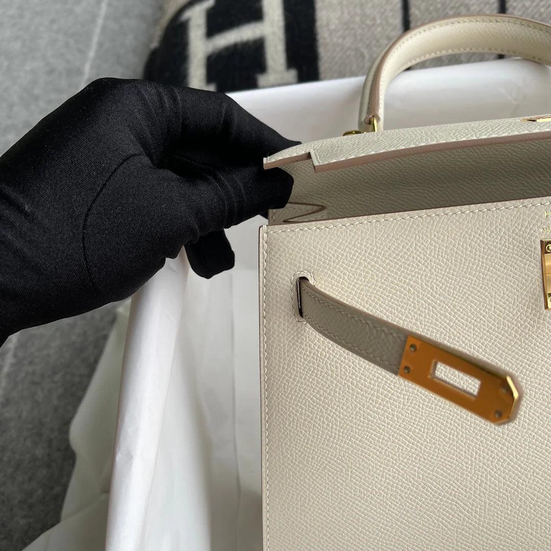 Hermès Kelly 25 Tebeşir Altın Donanımlı Epsom Deri̇ (Ghw) - Glimmer of Luxury
