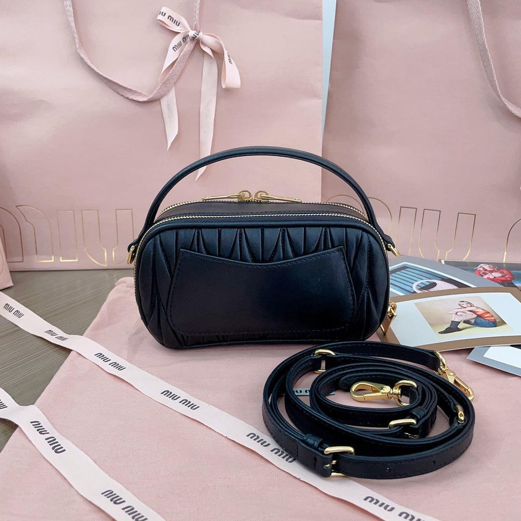 Miu Miu Arcadie Matelassé Napa Deri Siyah Mini Kadın Çanta - Glimmer of Luxury