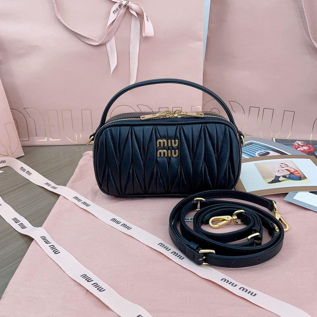 Miu Miu Arcadie Matelassé Napa Deri Siyah Mini Kadın Çanta - Glimmer of Luxury
