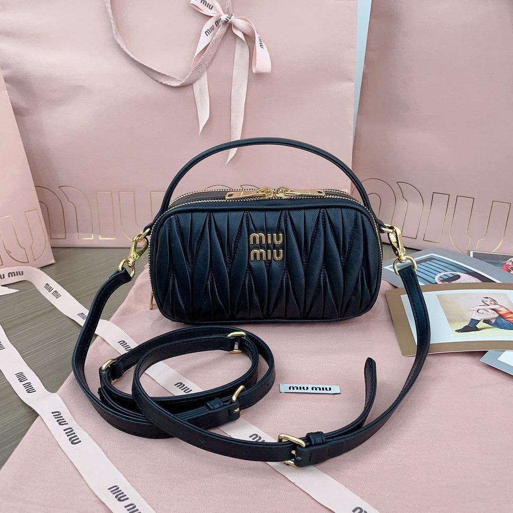 Miu Miu Arcadie Matelassé Napa Deri Siyah Mini Kadın Çanta - Glimmer of Luxury