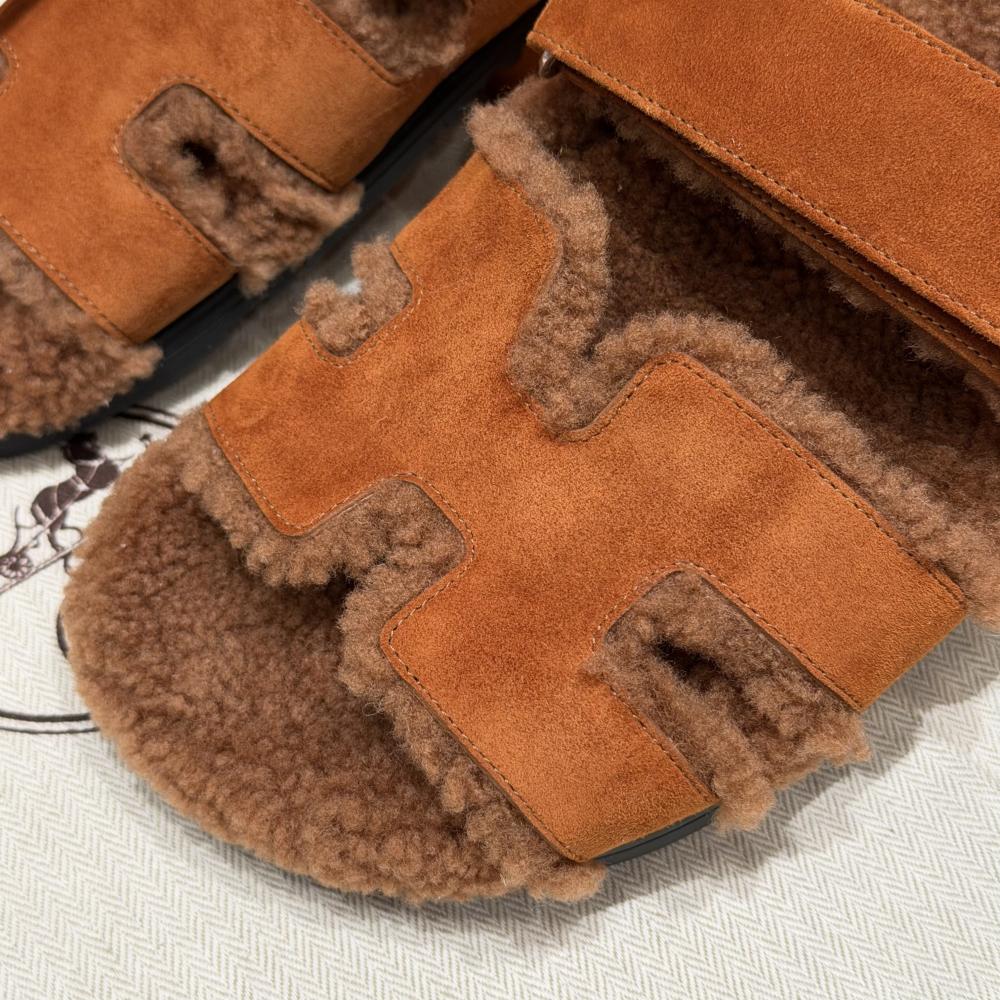 Hermès Chypre Fur Sandals