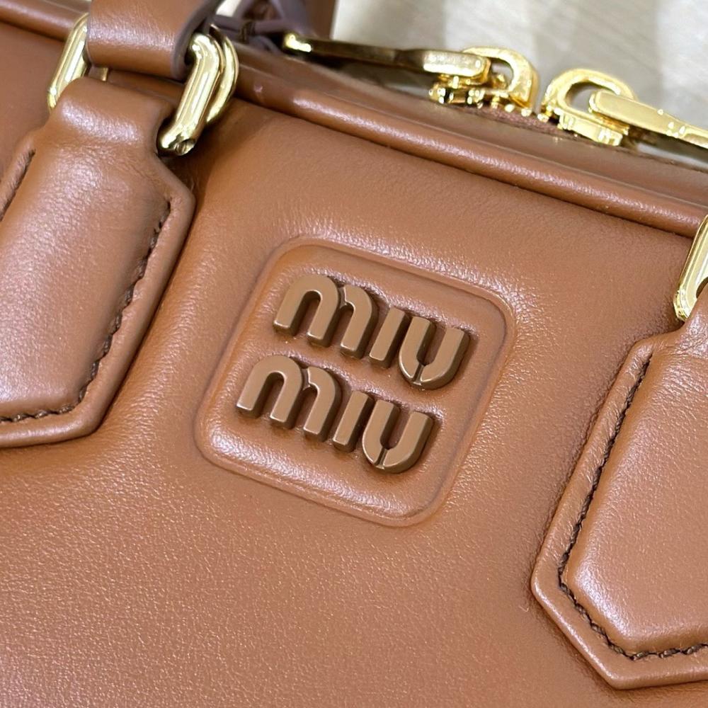 Miu Miu Arcadie Brown Leather Mini Handbag