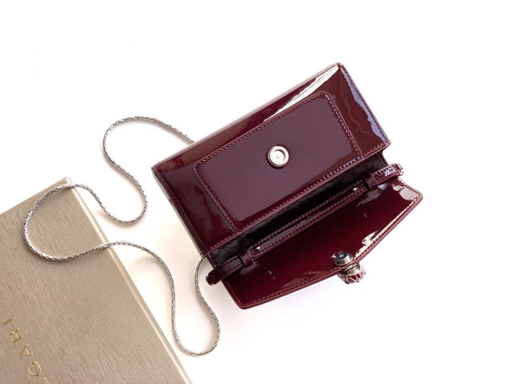 Bulgari Serpenti Forever Glossy Leather Mini Bag