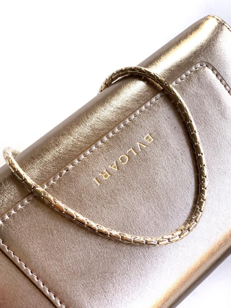 Bvlgari Serpenti Forever Shiny Leather Mini Bag – Gold 