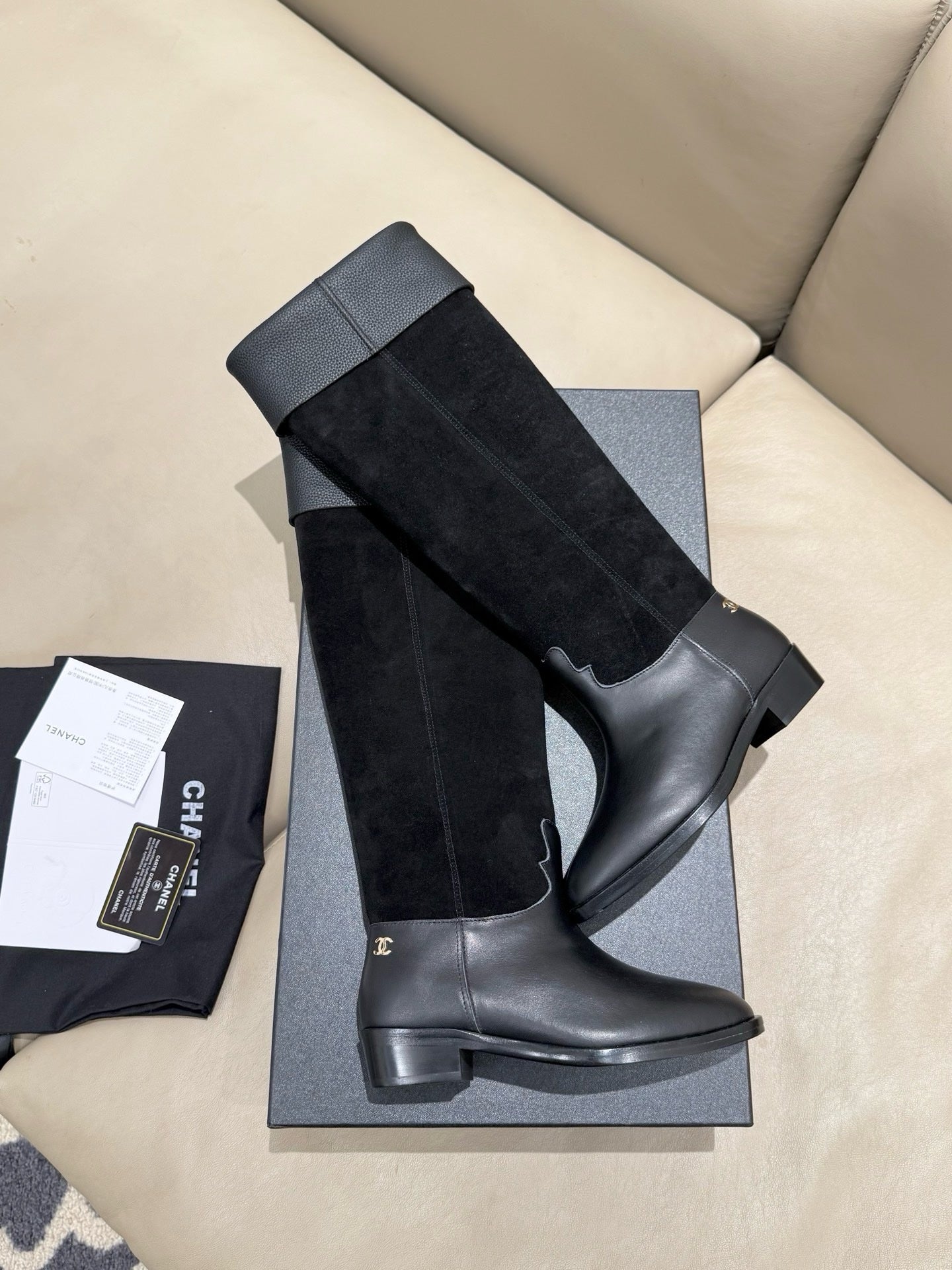 Chanel 2025/26 Suede and Calfskin Tall Boots