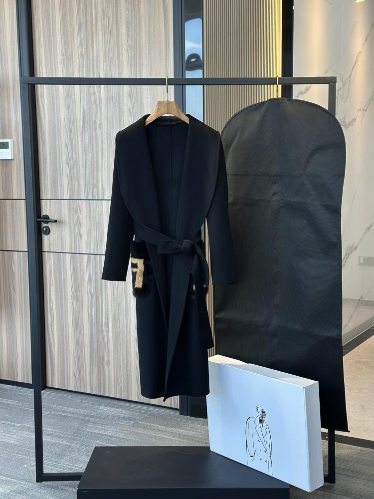 Fendi Belted Wool Coat – Fur Pocket