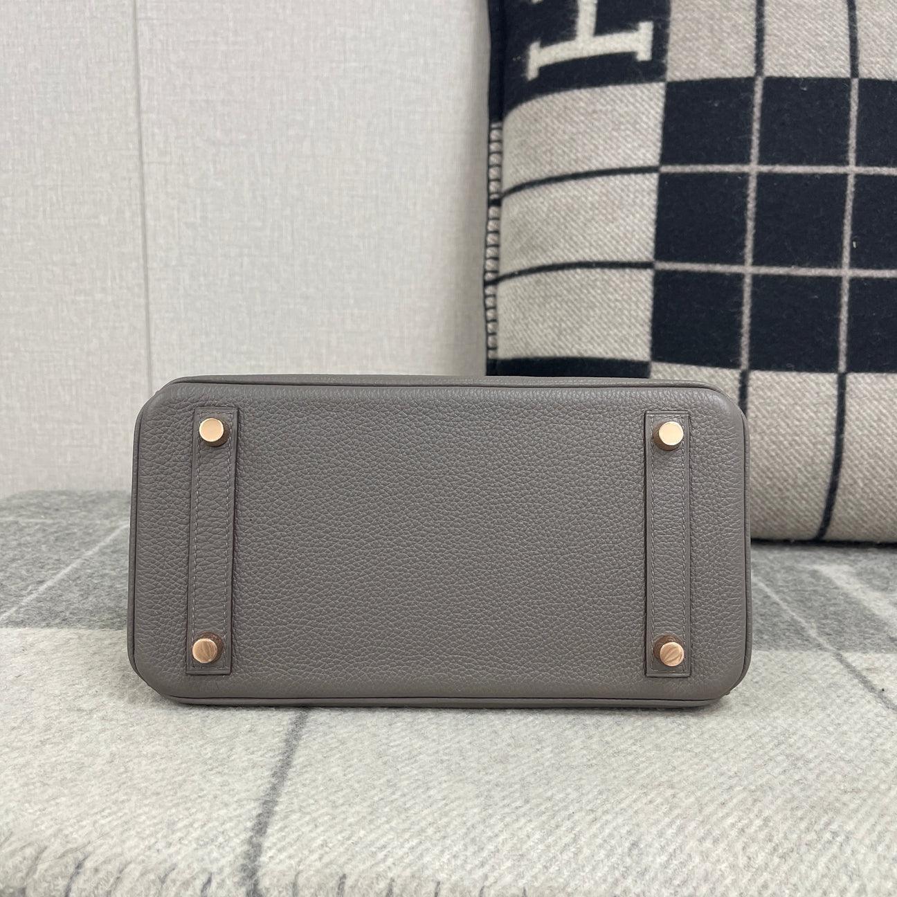 Hermès Birkin 25 Togo Deri Asfalt Gri Gül Altın Donanımlı (RGHW) - Glimmer of Luxury