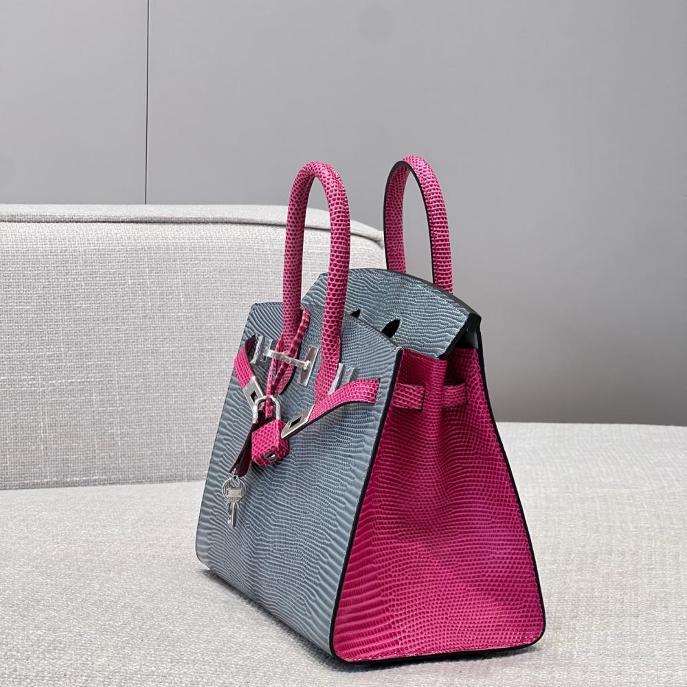 Hermès Birkin 25 Gri ve Pembe Kertenkele