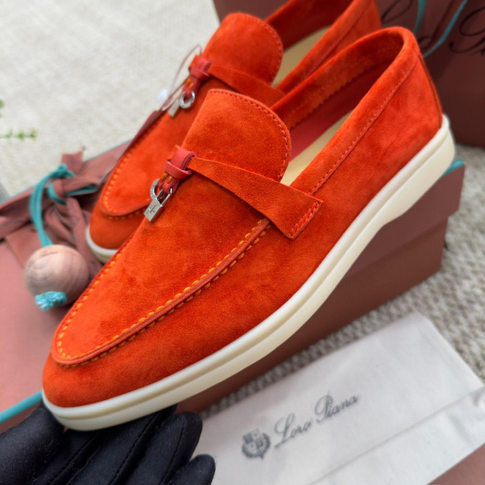 Loro Piana Yaz Büyüsü Yürüyüş Ayakkabısı - Pas Rengi - Glimmer of Luxury