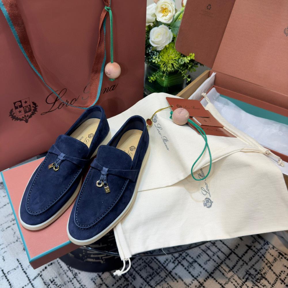 Loro Piana Yaz Büyüsü Yürüyüş Ayakkabısı - Mavi Florit - Glimmer of Luxury