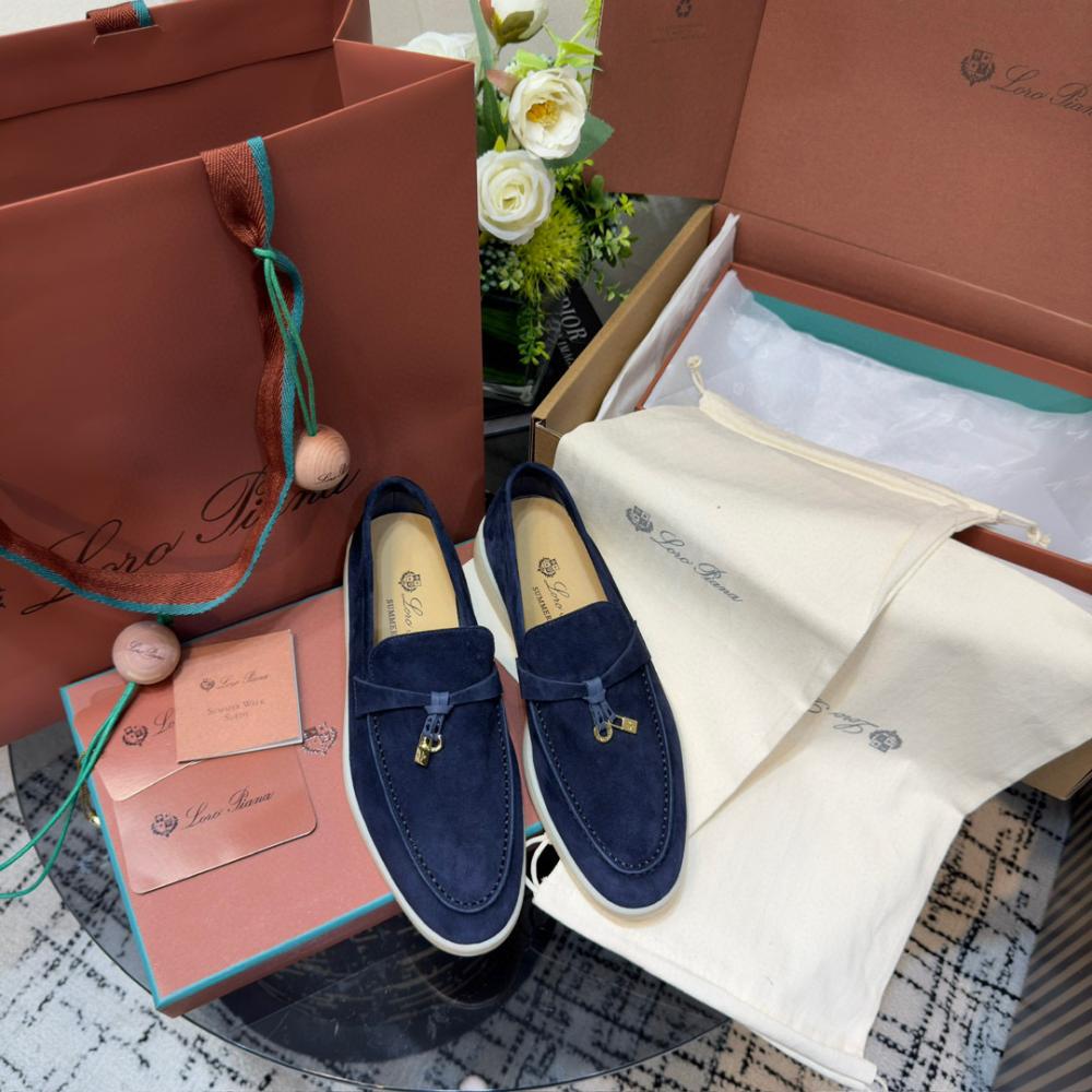 Loro Piana Yaz Büyüsü Yürüyüş Ayakkabısı - Mavi Florit - Glimmer of Luxury