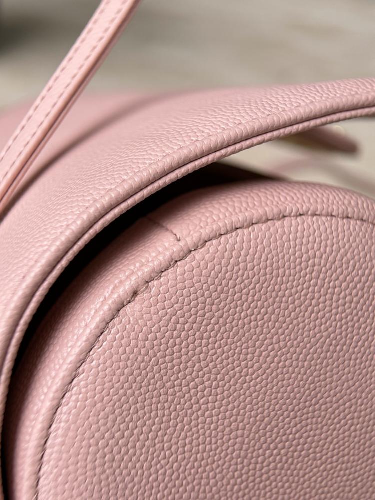 Chanel Preppy Coco Bowling Bag, Pink Patent Caviar Leather, Brushed Gold Hardware