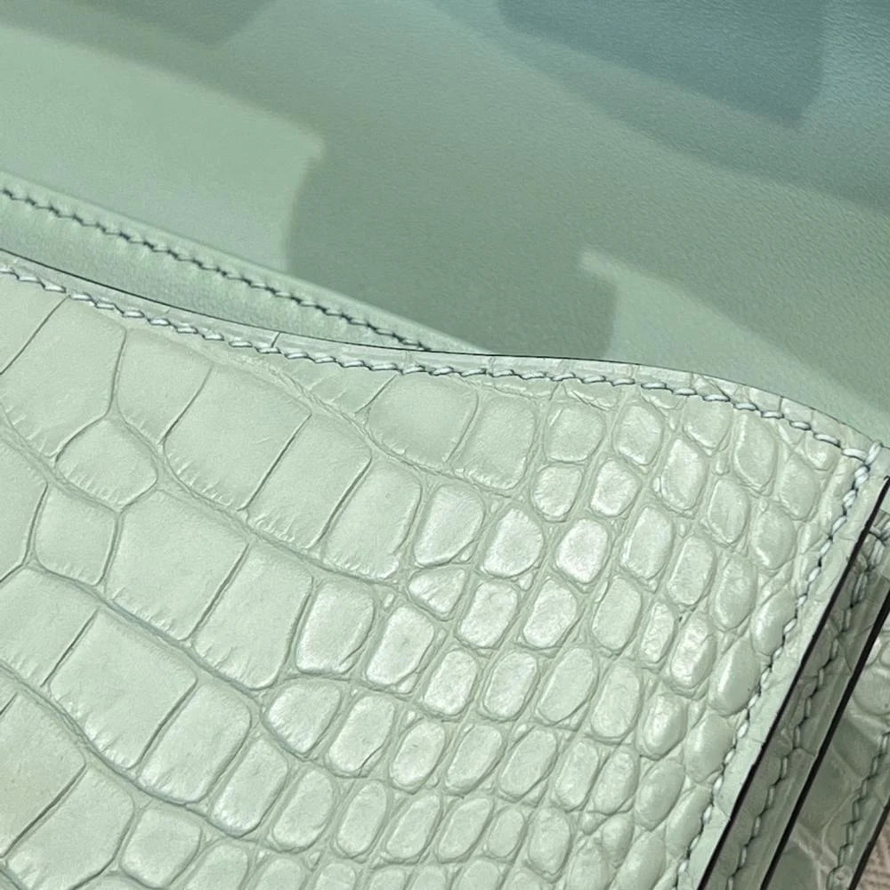 Hermes Constance 18 Green Fizz Crocodille