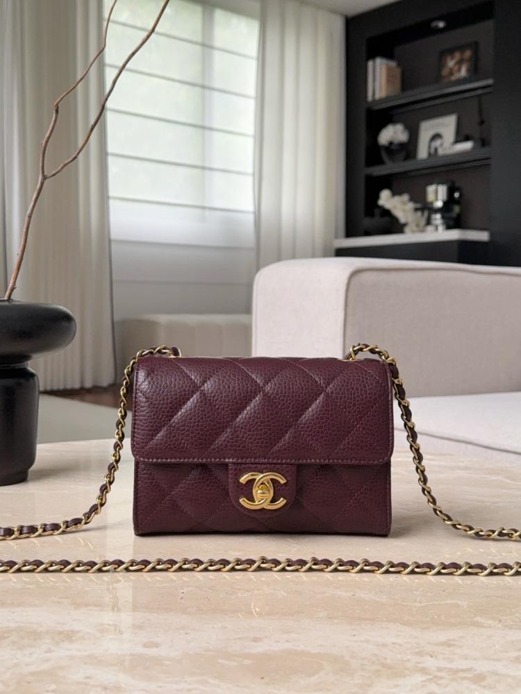 Chanel 26C Mini Classic Flap Bag – Burgundy Caviar Leather