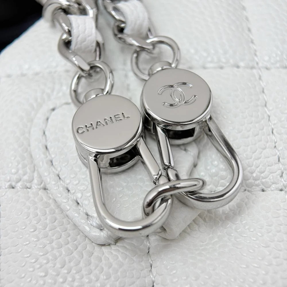 Chanel Quilted Small CC Daily Backpack Black Caviar Light Gold Hardware