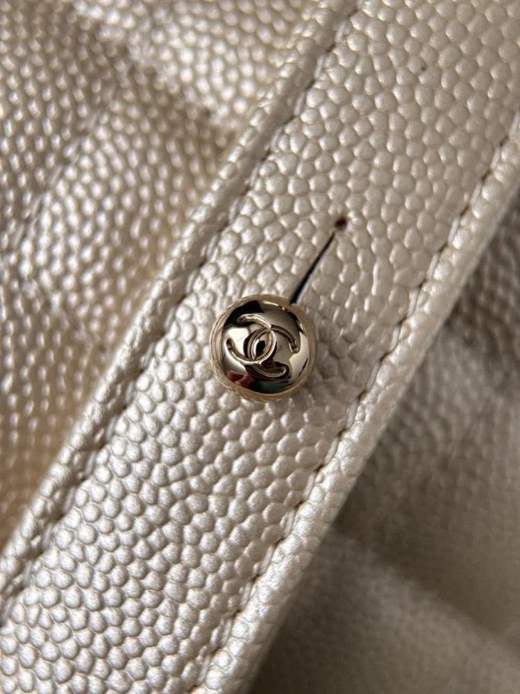 Chanel Leboy Medium 25 cm Caviar Cowhide Champagne Gold Light Gold Buckle