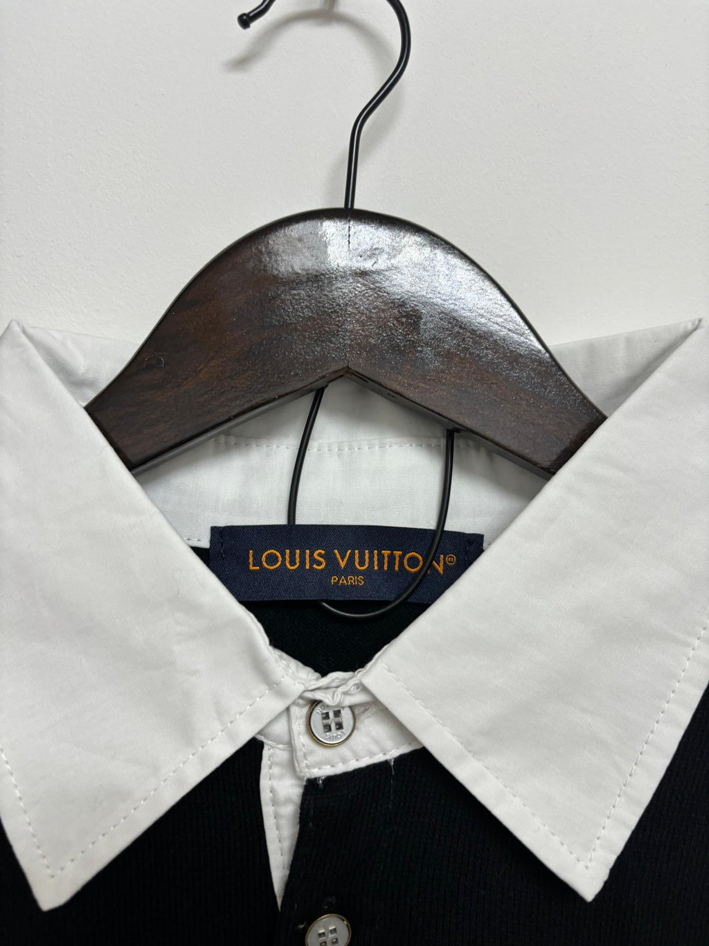 LV Monogram Jakarlı Uzun Kollu Polo Gömlek