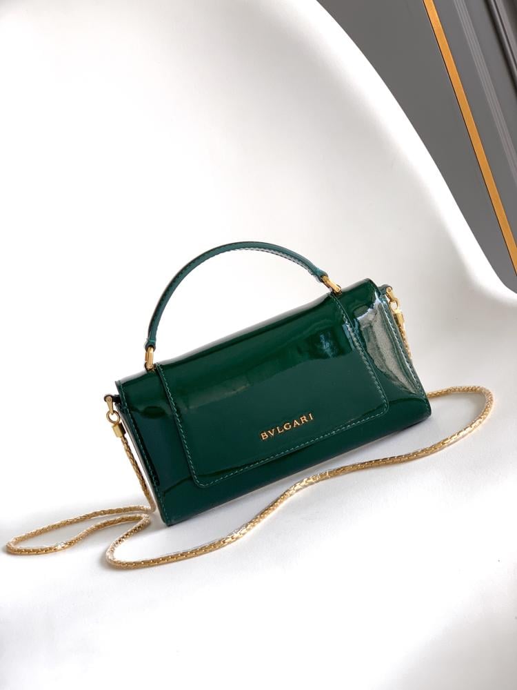 Bvlgari Serpenti Forever Glossy Leather Mini Bag – Emerald Green