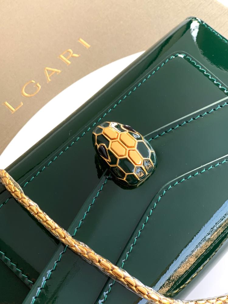 Bvlgari Serpenti Forever Glossy Leather Mini Bag – Emerald Green