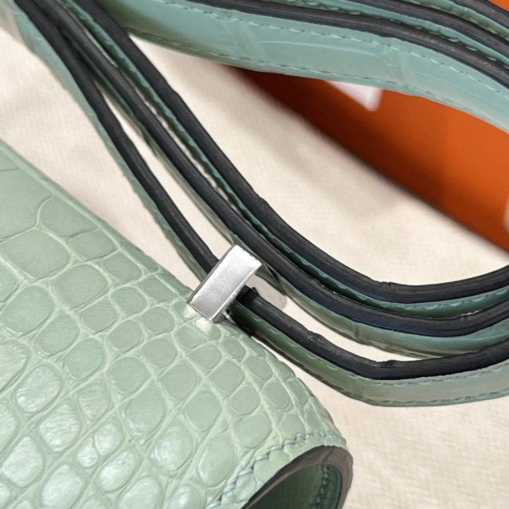 Hermes Constance 18 Green Fizz Crocodille