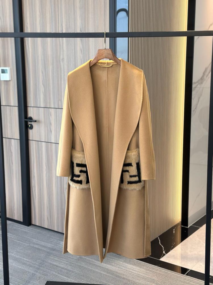 Fendi Belted Wool Coat – Fur Pocket