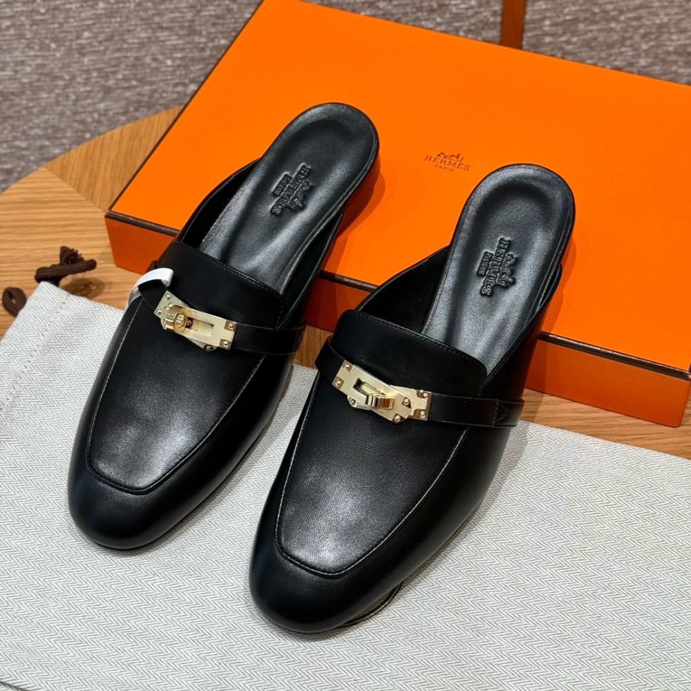 Hermès Oran Sandals Gray Argent