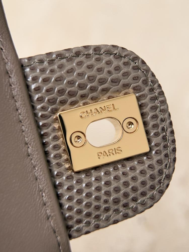 Chanel Kertenkele Derisi Desenli Uzun Üstten Saplı El Çantası