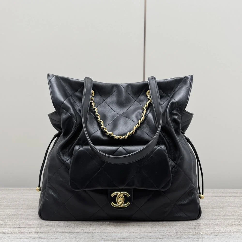 Chanel 25C Siyah Altın Bağcıklı Büyük Şanslı Çanta Toto - Glimmer of Luxury